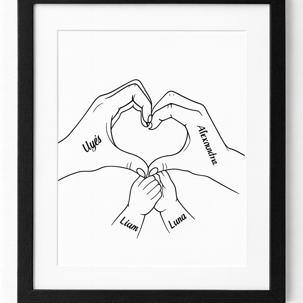 Illustration Famille – Mains en Cœur