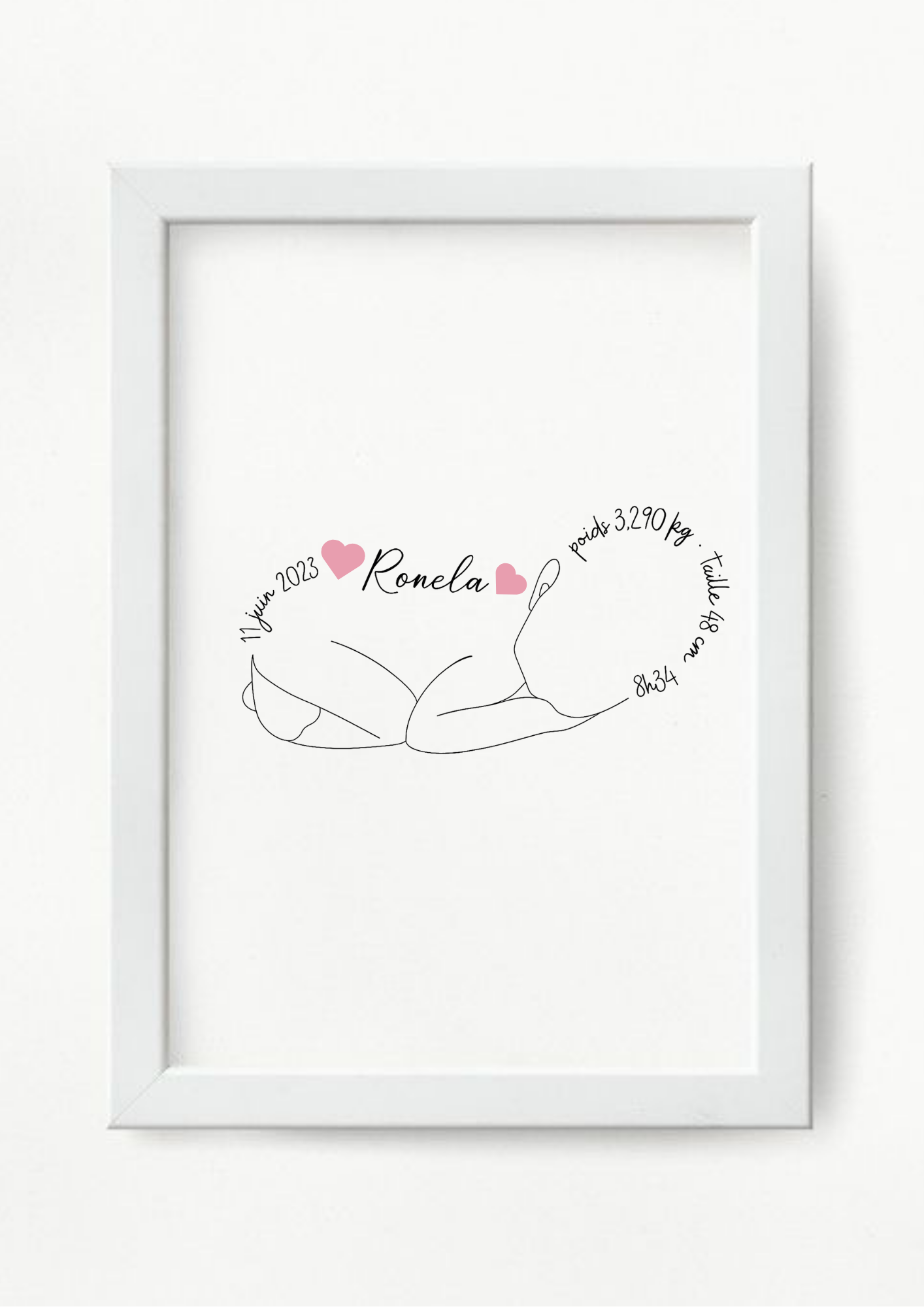 Affiche naissance personnalisée minimalisme