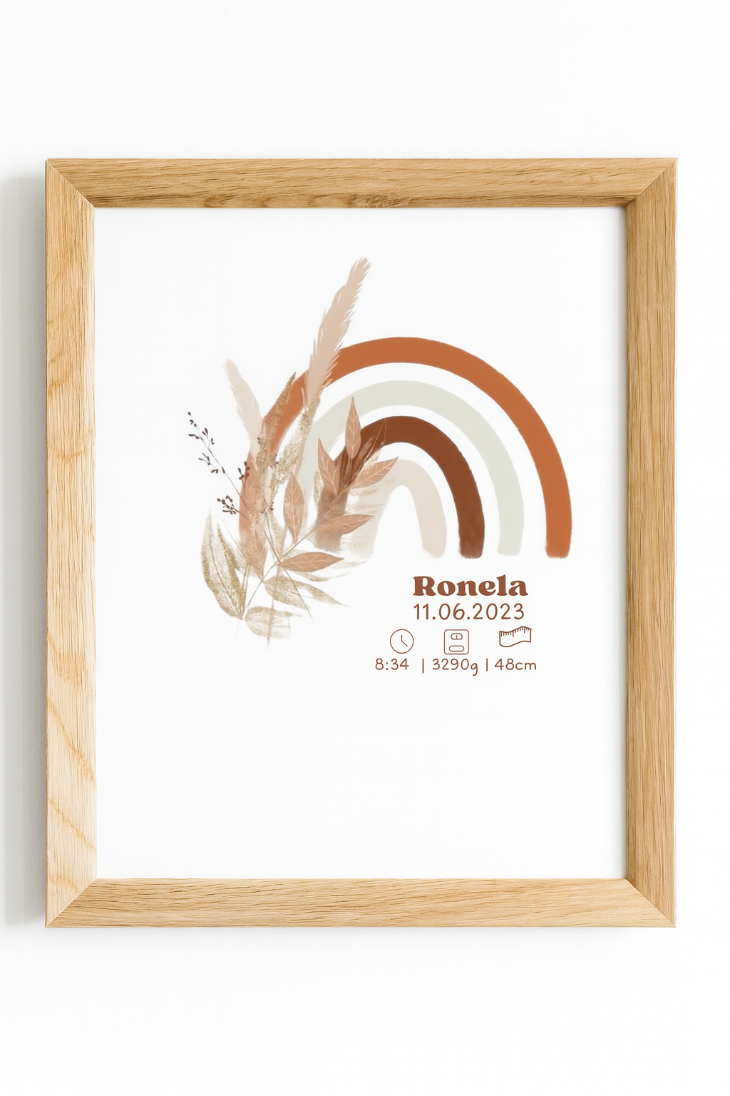 Affiche de Naissance Personnalisée – Modèle Bohème