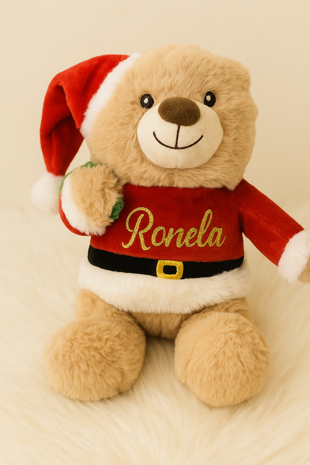 Peluche Ours de Noël Personnalisée