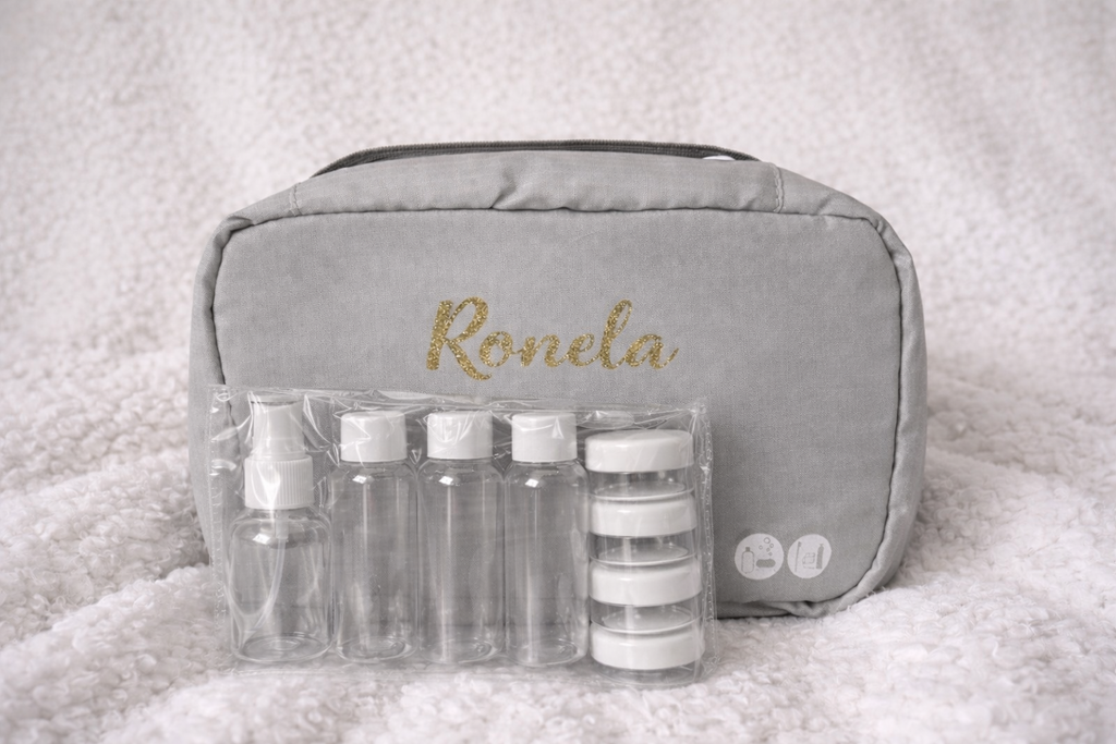 Trousse de toilette personnalisée avec kit de voyage inclus