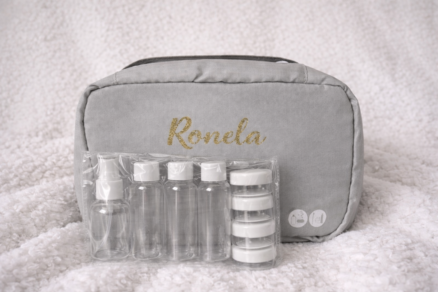 Trousse de toilette personnalisée avec kit de voyage inclus