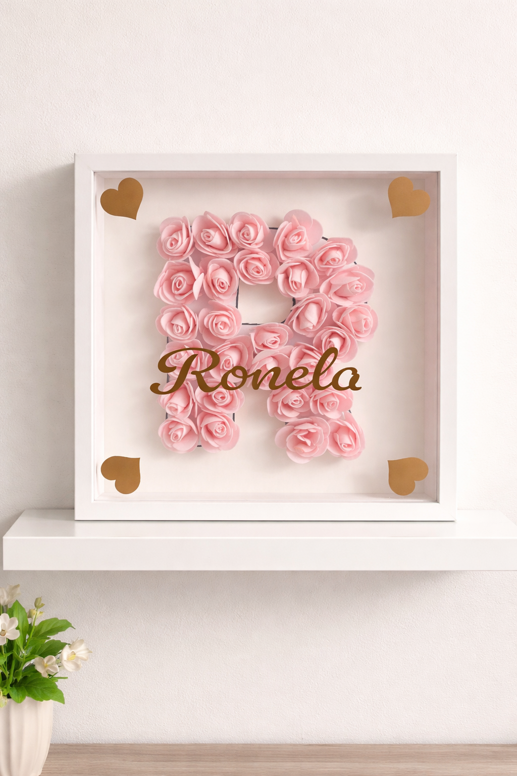 Cadre personnalisé avec lettre florale – Un souvenir unique et éternel