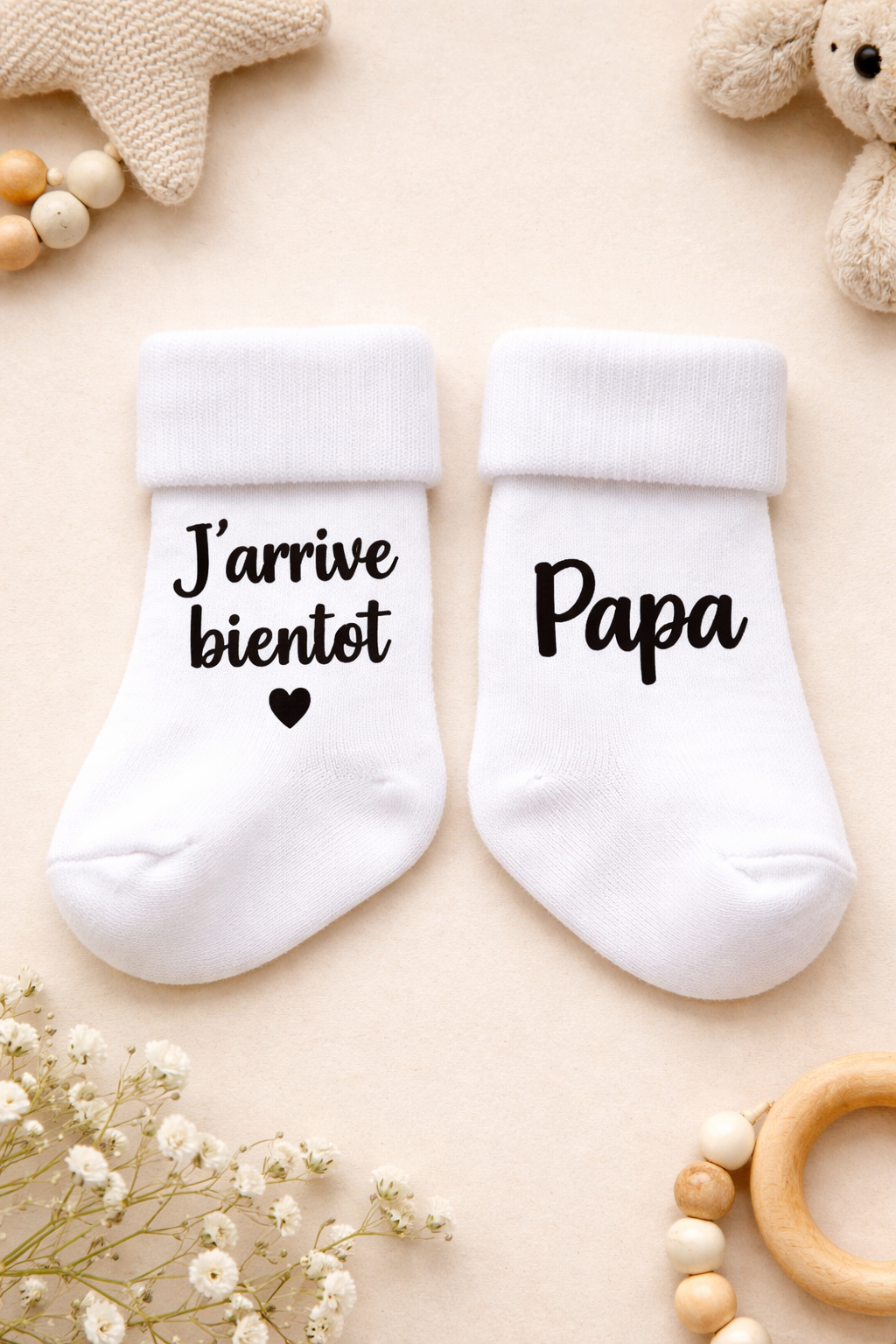 Chaussettes bébé – Annonce de grossesse personnalisée