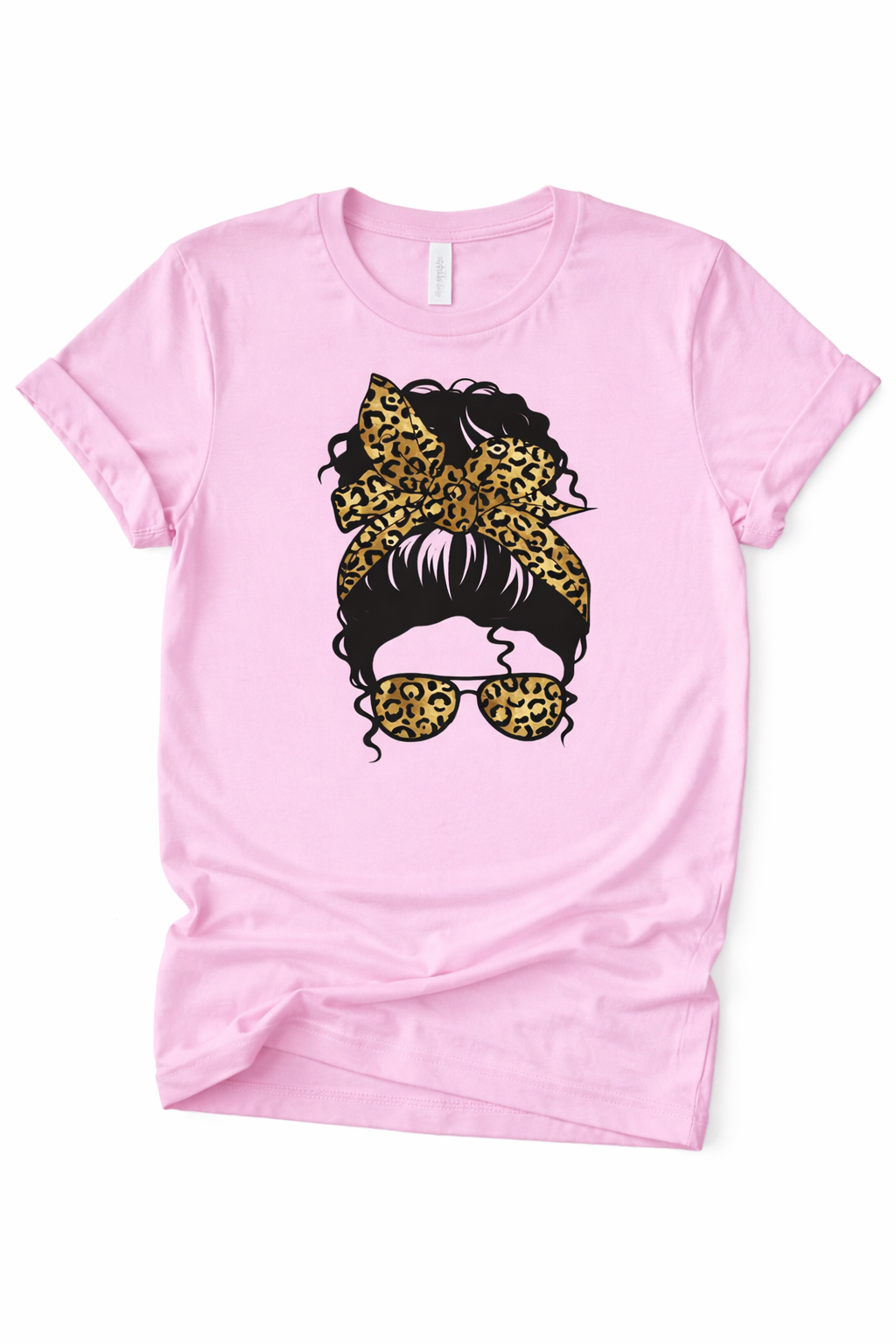 T-shirt Femme Rose – Illustration Léopard Chic