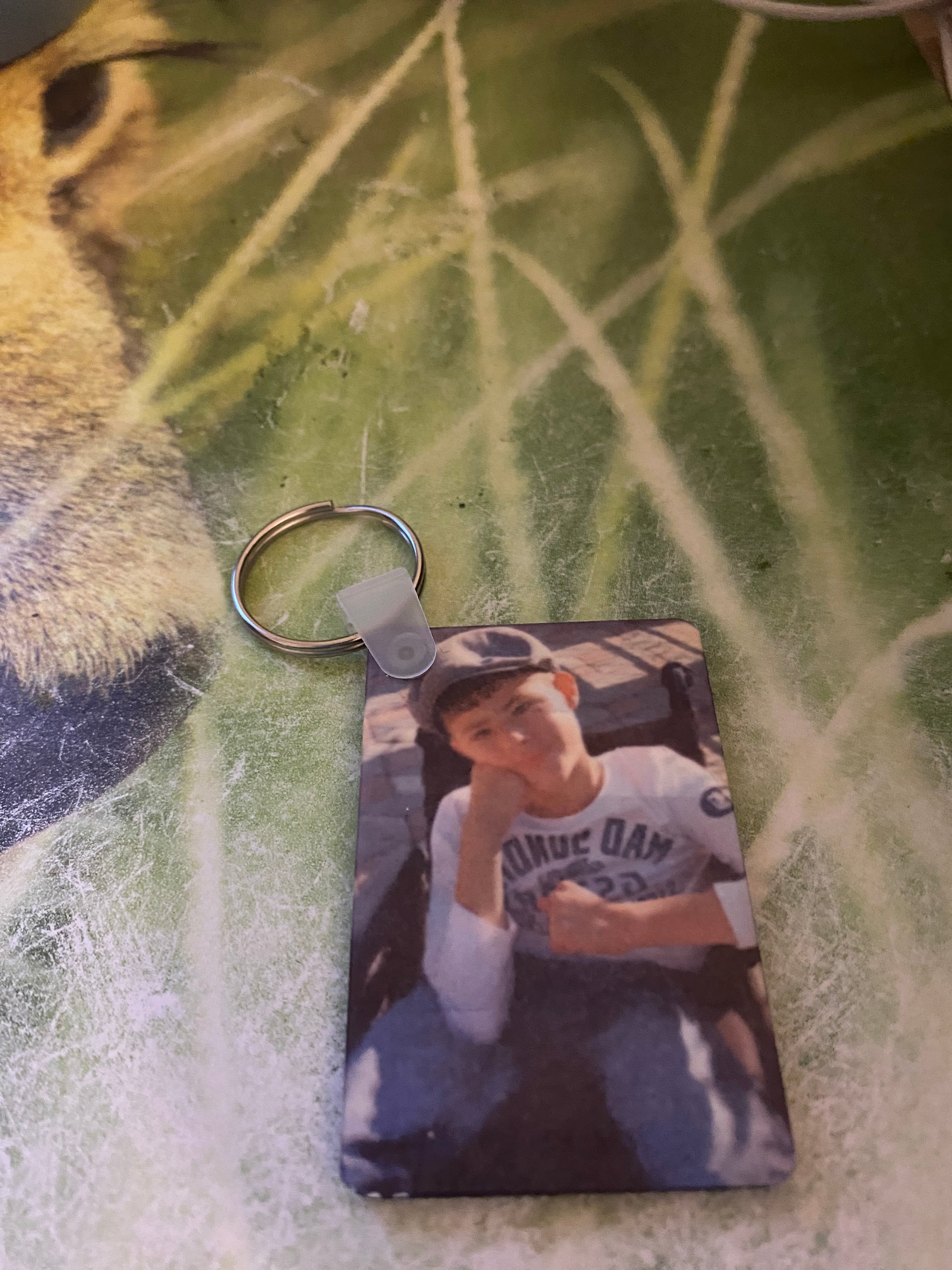 Porte-clés photo personnalisé – recto verso