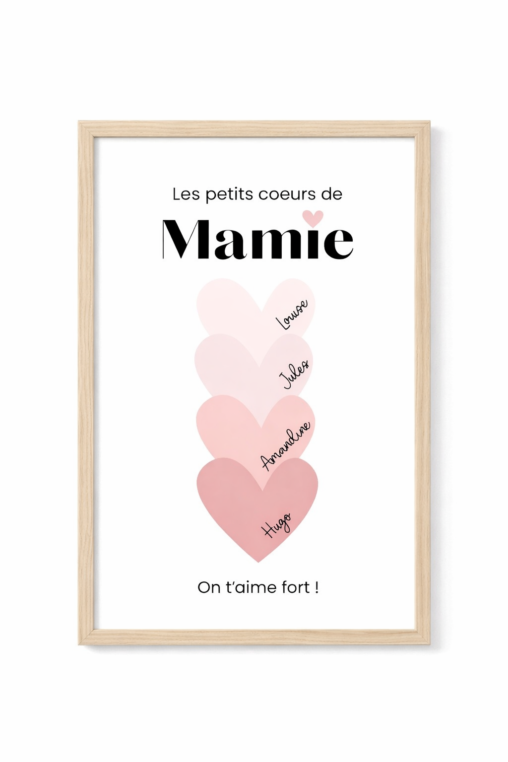 Affiche personnalisée  Les petits cœurs de Mamie